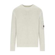 Hvit Melange Crewneck Genser med Vanisé