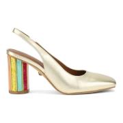 Gylne Perspex Slingback Hæler med Glitter