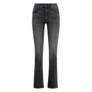 5-lomme straight-leg jeans med metallknapper