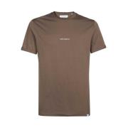 Bomull Crew-Neck T-skjorte Ribbet Stil