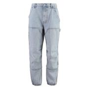 Vidbente Jeans med Gravert Logo