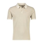 Beige Poloskjorte Med Korte Ermer