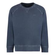 Ribbet Bomull Crew-Neck Sweatshirt