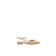 Flate skinn slingback pumps med Punto Luce