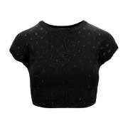 Cropped Top med Glassdekorasjoner