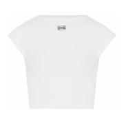 Hvit Crew Neck T-skjorte med Gaultier Patch