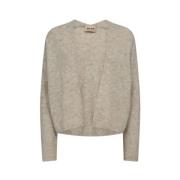 Avslappet Strikke Cardigan - Beige