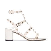 Rockstud Ankelen Stropp Sandaler Elfenben