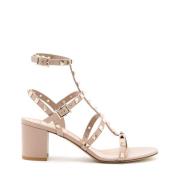 Pudder Rosa Rockstud Bur Sandaler