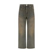 Denim Bukser Rett Fem-Lomme Stil