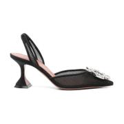 Svart Hvit Slingback Pumps