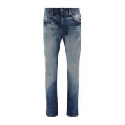 Faded Slim-Fit Five-Pocket Jeans med Logo