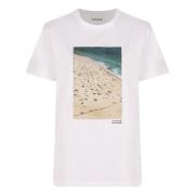 Bomull Crew-neck T-skjorte med Front Print