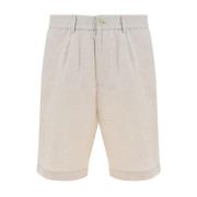 Elastisk midje lin Bermuda shorts