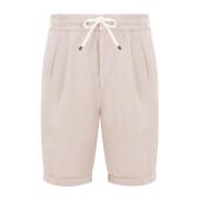 Beige Lin Sports Shorts Stilig