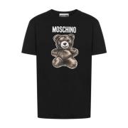 Svart Teddy Bear Crew Neck T-skjorte