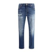 Vintage Straight Jeans med slitt effekt