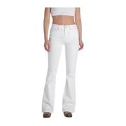 Hvit Flare Cut Jeans