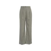 Grønne Wide Leg Bukser Elegant Stil