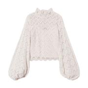 Beige Blonde Bluse Stilig Sweater