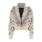 Elegant Jacquard Brodert Cardigan