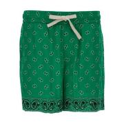 Grønn Paisley Shorts