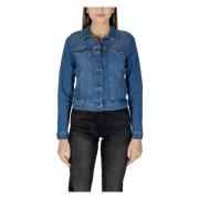 Klassisk Denim Blazer V-Neck Stil