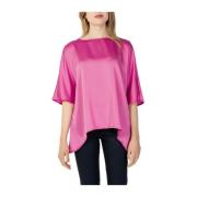 Fuchsia Boat Neck Blouse