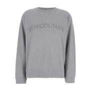 Grå Crewneck Sweatshirt med Logo