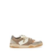 Beige Sneakers med preget logo