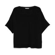 Sort Crew Neck Kortermede Gensere