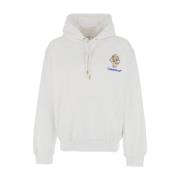 Hvit Diamond Column Hoodie med Logo