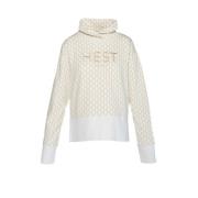 Hvit Alyssum Sweatshirt med høy krage