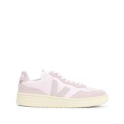 Hvite og rosa lær sneakers