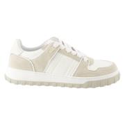 Beige Walk Kurver Skinn Semsket