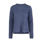 Jeans Blue Mohair Rund Hals Genser