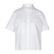 Poplin og organza skjorte