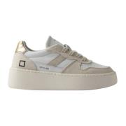 Hvite Court Platform Sneakers Beige