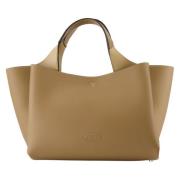 Beige Skinn Tote Bag