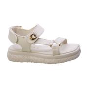 Beige vegansk sandal med spenne stropp