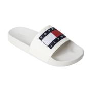 Hvit Sommer Pool Slides Slip On