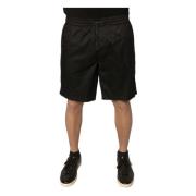 Svart Jersey Snøring Shorts