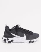 Nike Black and white react element 55 trainers