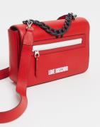 Love Moschino logo shoulder bag in red