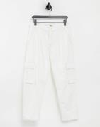 Levi's loose cargo trousers in ecru-White