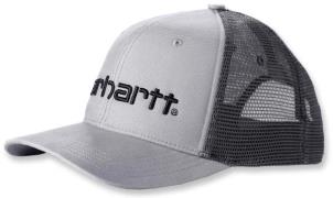 Carhartt Canvas Mesh-Back Logo Graphic Cap Asphalt Black