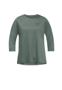 Jack Wolfskin Women's Crosstrail 3/4 Tee Hedge Green