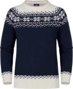 Gridarmor Women’s Snøkrystall Round Neck Ullgenser Navy Blue/Beige/Whi...