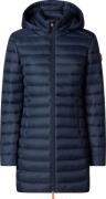 Save the Duck Women's Long Animal Free Puffer Jacket Carol Navy Blue