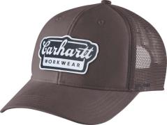 Carhartt Men's Twill Mesh-Back Script Patch Cap Dark Sepia